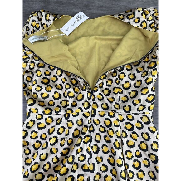 NEVER A WALLFLOWER Cheetah Print Fit & Flare Dress Small Silk Viscose Made in LA - Picture 9 of 16